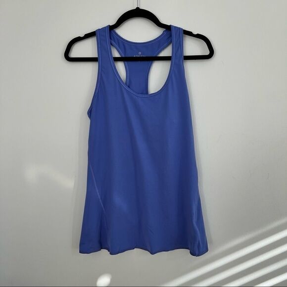 Athlete Periwinkle Tulip Split Back Work Out Top Size Small - Picture 1 of 9